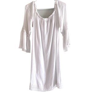 Speed Control New York Off Shoulder White Lacy Ruffled Bell Sleeve Dress M: $35